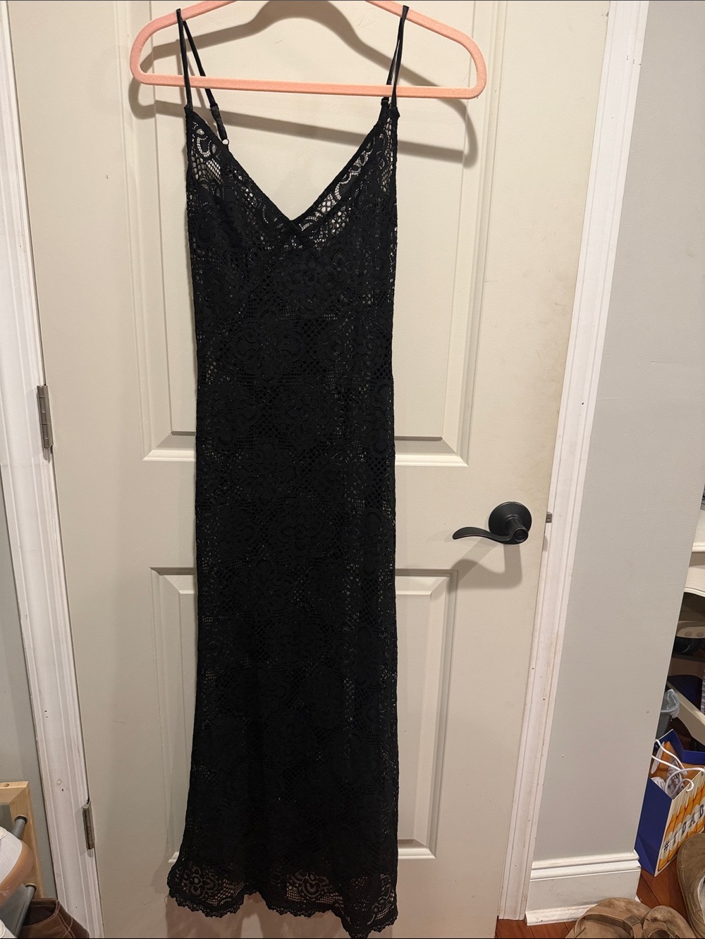 Black Lace Slip Maxi Dress Nasty Gal NWT